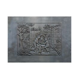 Gusseisenplatte für Kamin JAGD – Abmessungen cm 110 x 80 h x 1,2 (dicke)