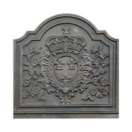 Gusseisenplatte dekorierte „Königs-Lilie“ für den Kamin –  Abmessungen cm 50 x 50 h x 2 (dicke)