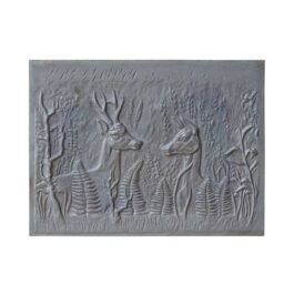 Gusseisenplatte für Kamin HIRSCHE – Abmessungen cm 80 x 60 h x 1,2 (dicke) 