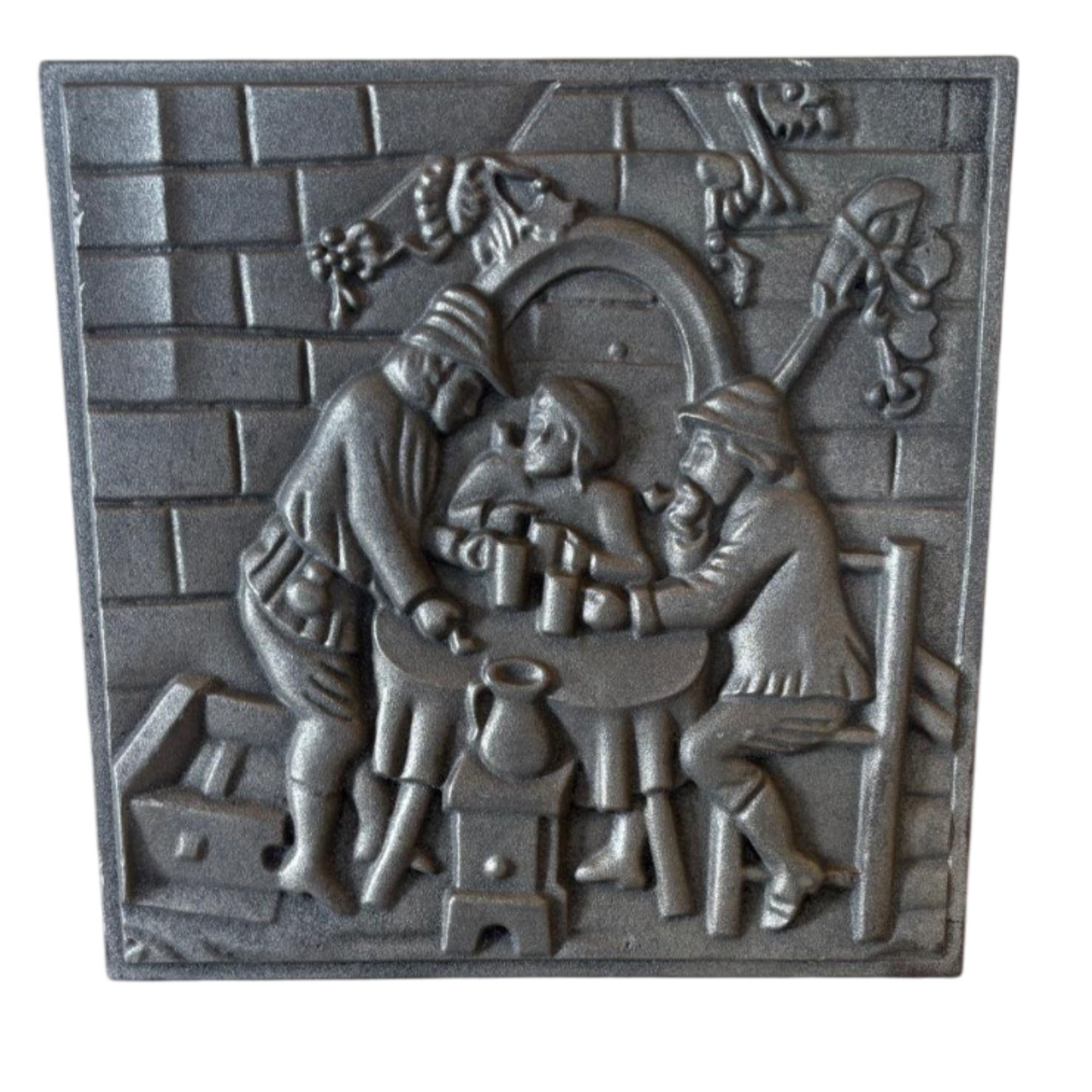 Gusseisenplatte für Kamin JAGD CM. 38x38 SP. 1 – Bild 2