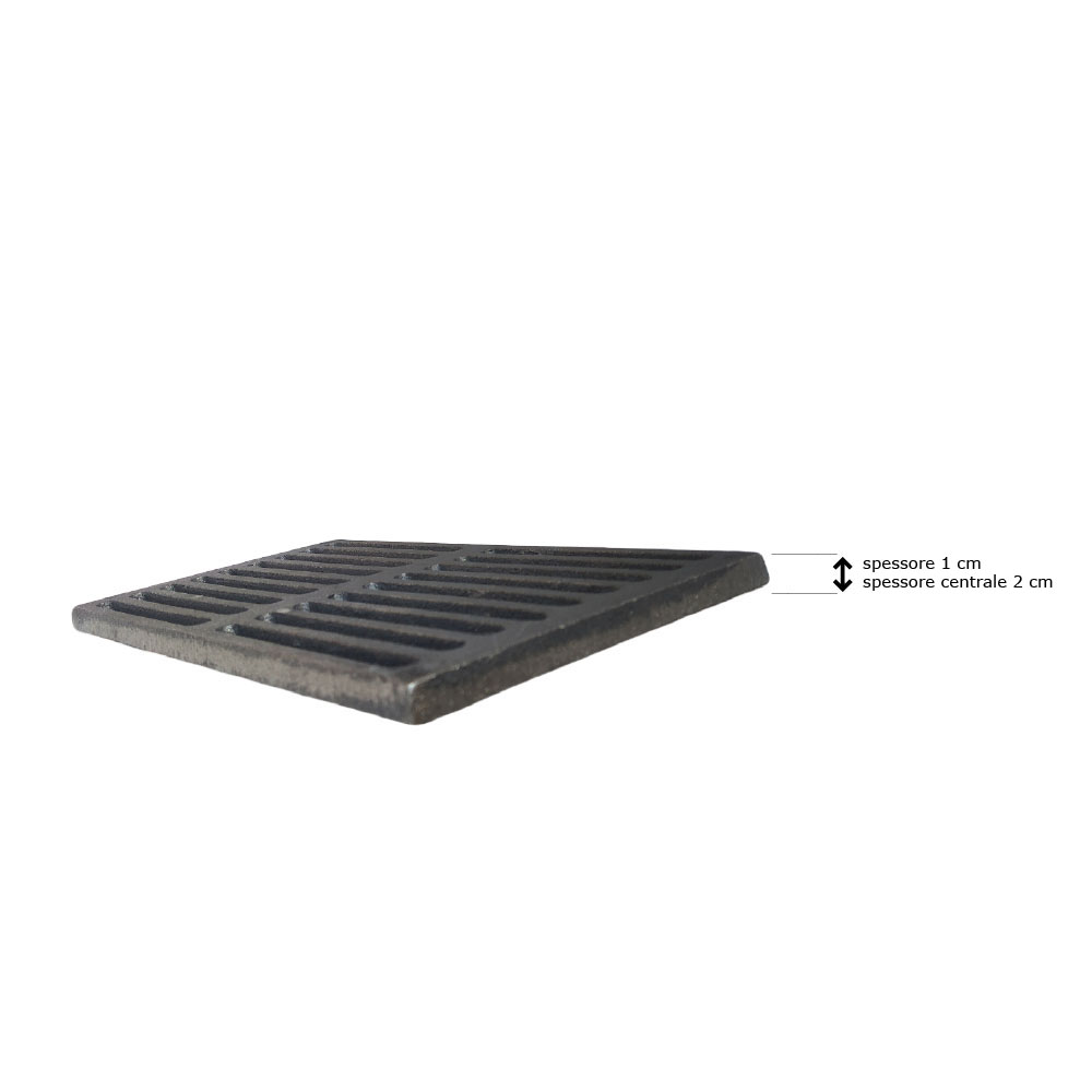 Gusseisengitter für Asche 24 x 16 h cm - Dicke 1 cm und zentrale Dicke 2 cm – Bild 3