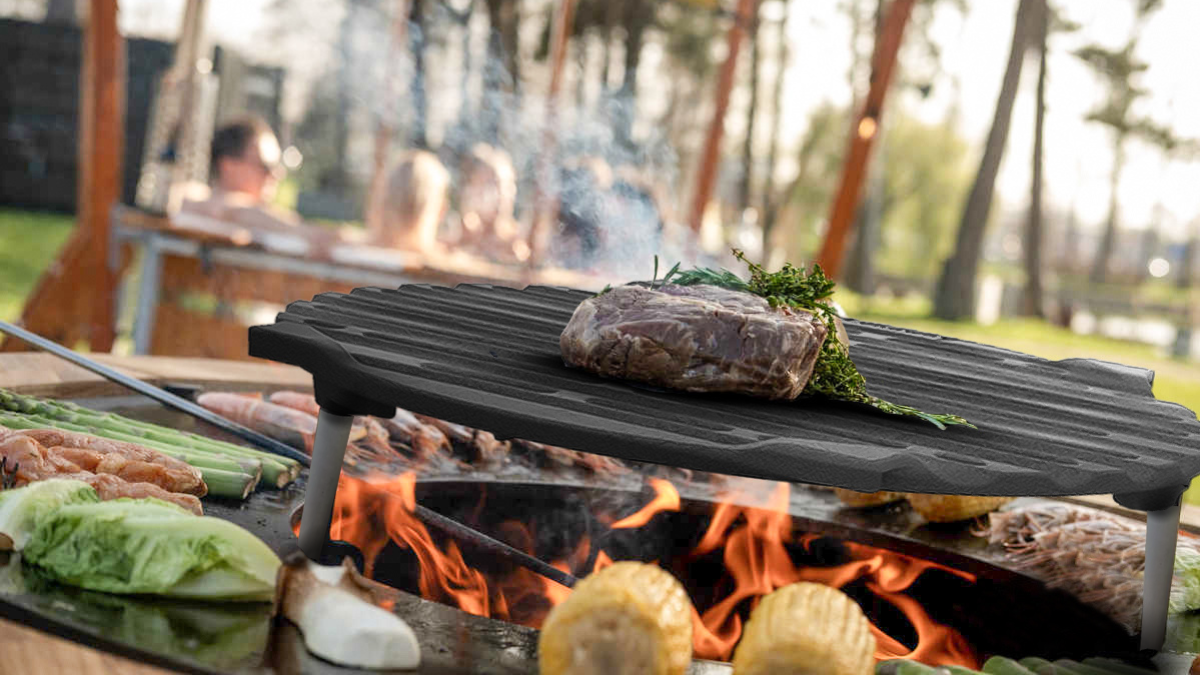Gusseiserne Grill Runder Emailliertem – Bild 4
