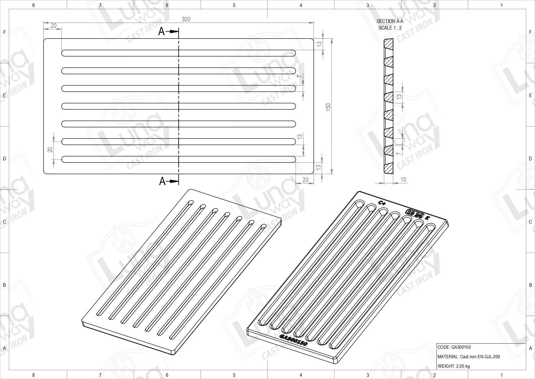 GUSSEISEN GITTER CM. 30x15 – Bild 4